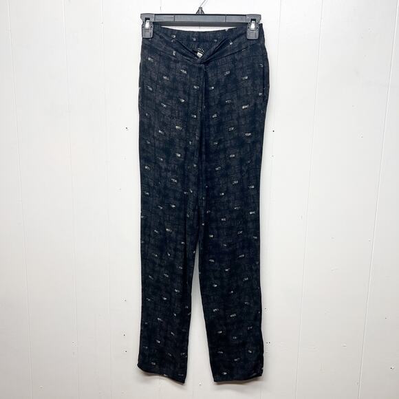 Final Touch Womens Pants XS Twisted Front Pull On Dark Boho Relaxed Retro Y2K - Picture 1 of 10